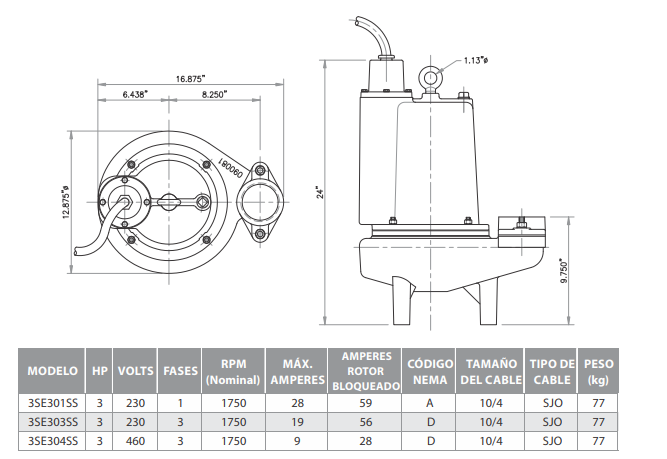 Barmesa Serie 3SE-SS/ 3 HP