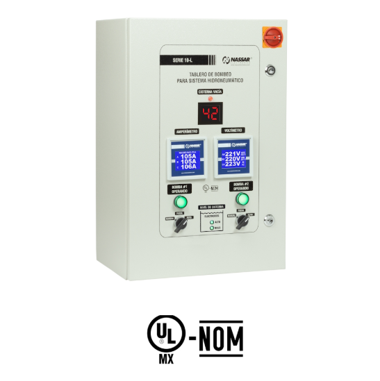 NASSAR Tablero de Bombeo para Hidroneumático con Manómetro Digital – Serie 10L